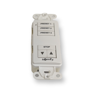 The Somfy Digital Keypad for Somfy Digital Network (SDN) is an intelligent control device providing a hard-wired in-wall user interface for stand-alone SDN shading systems.