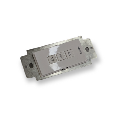 ST30 Up/Stop/Down Wall Switch (White) Decora-style wall switch compatible with Somfy's Sonnese 30DCT motors.  White.