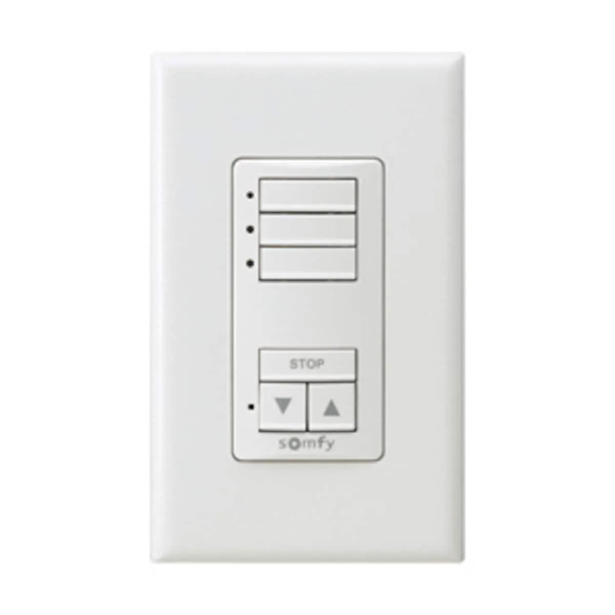 Somfy DecoFlex 3 Channel RTS Wireless Wall Switch, White, with Custom Buttons